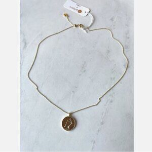 NWT GORJANA 18k Gold Plated Astrology Zodiac Coin Necklace Libra